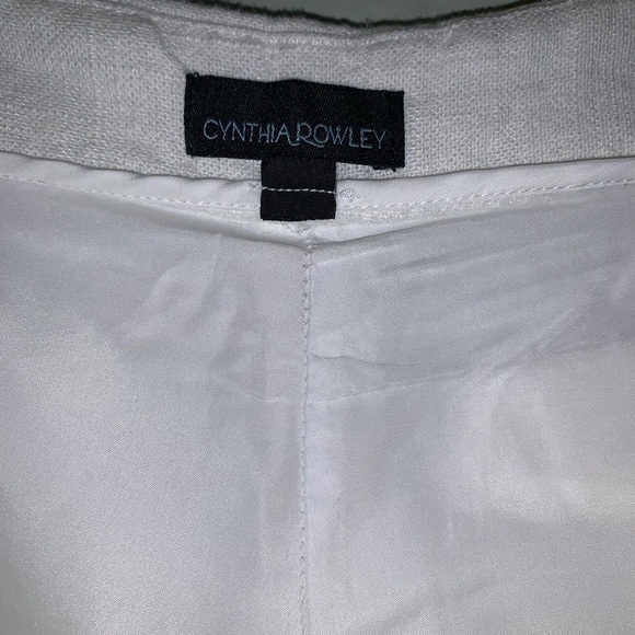 Size 6 Cynthia Rowley Scalloped White Linen Dress Shorts - Picture 4 of 5